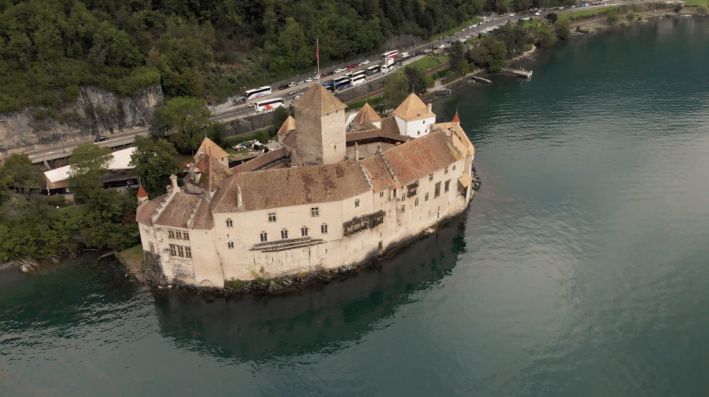 Château de Chillon en vue aérienne