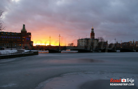 Coucher de soleil sur Stockholm